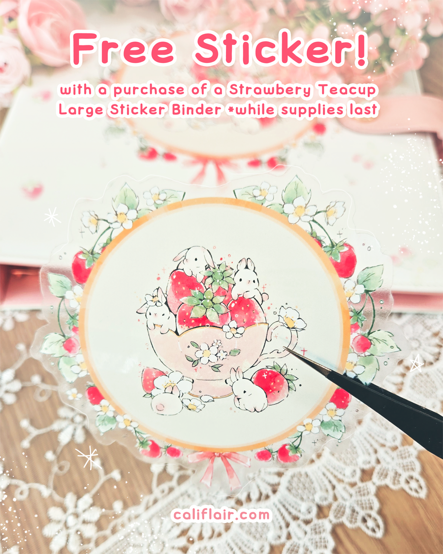 Strawberry Teacup Large Sticker Binder