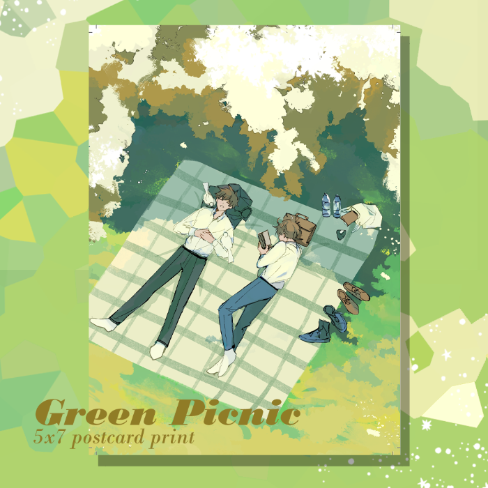 Kaishin: Green Picnic | Postcard Print