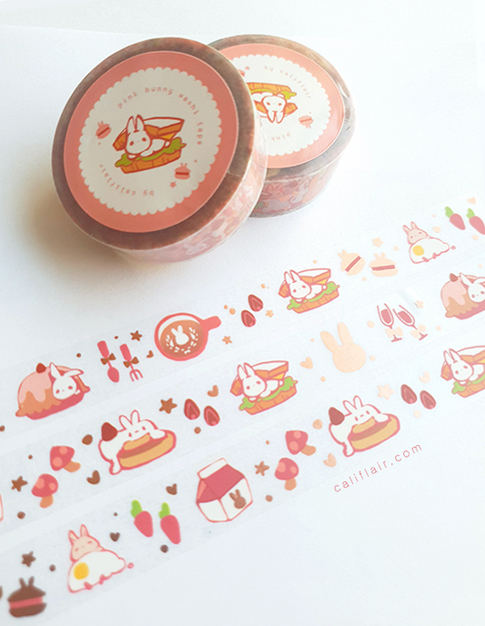 Pink Bunny Washi Tape (Rose Gold Foil)
