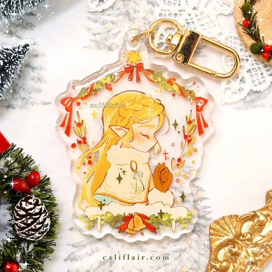 Festive Zelda Acrylic Charm [Gold foil]