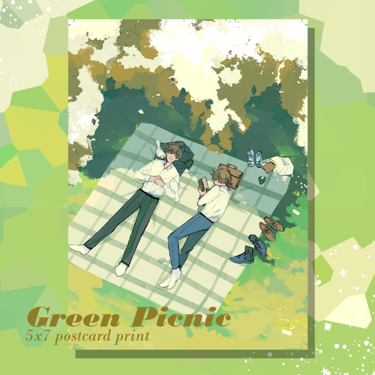 Kaishin: Green Picnic | Postcard Print