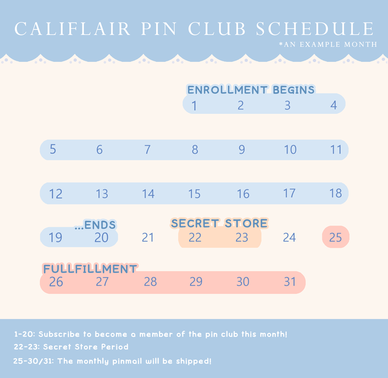[CALIFLAIR PINCLUB] Hold My Pins! Membership (Bulk Delivery Subscription) Oct25-Dec25