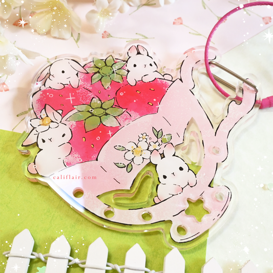 Strawberry Teacup Carabiner