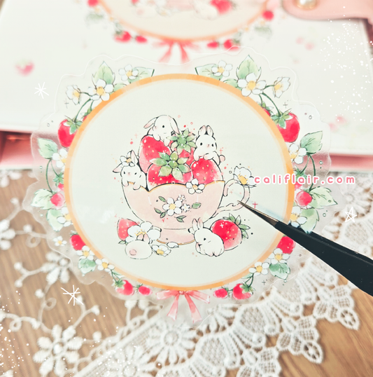 Strawberry Teacup Sticker