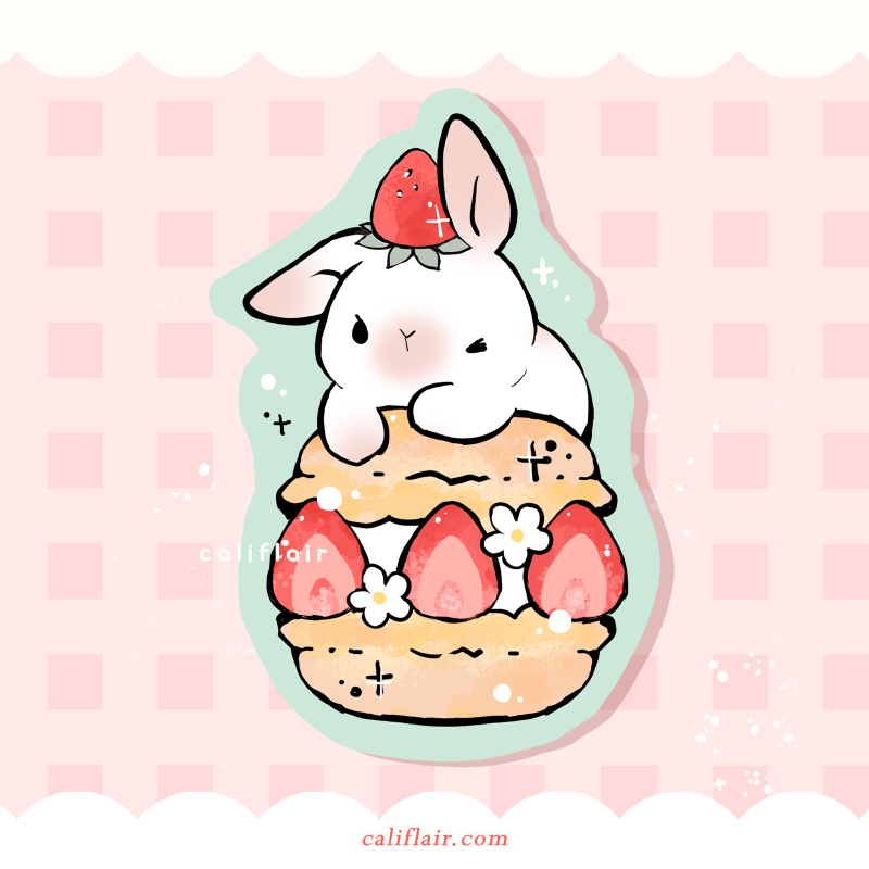 Strawberry Macaron Sticker